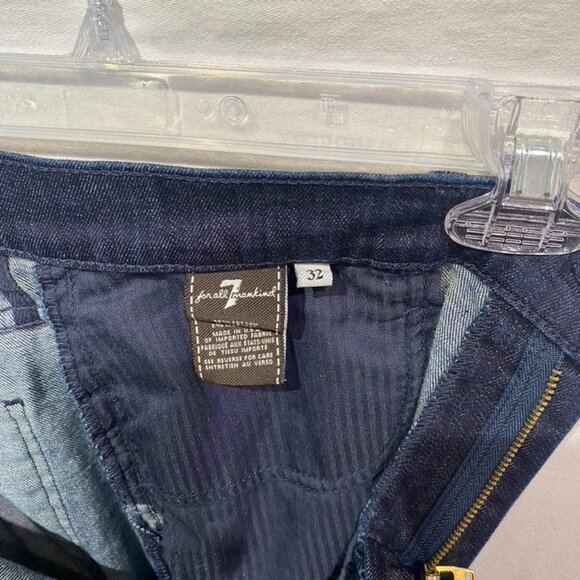 7 For all Mankind Dark Wash Mid Rise Bootcut size 32, Inseam 35 inches - Picture 4 of 15